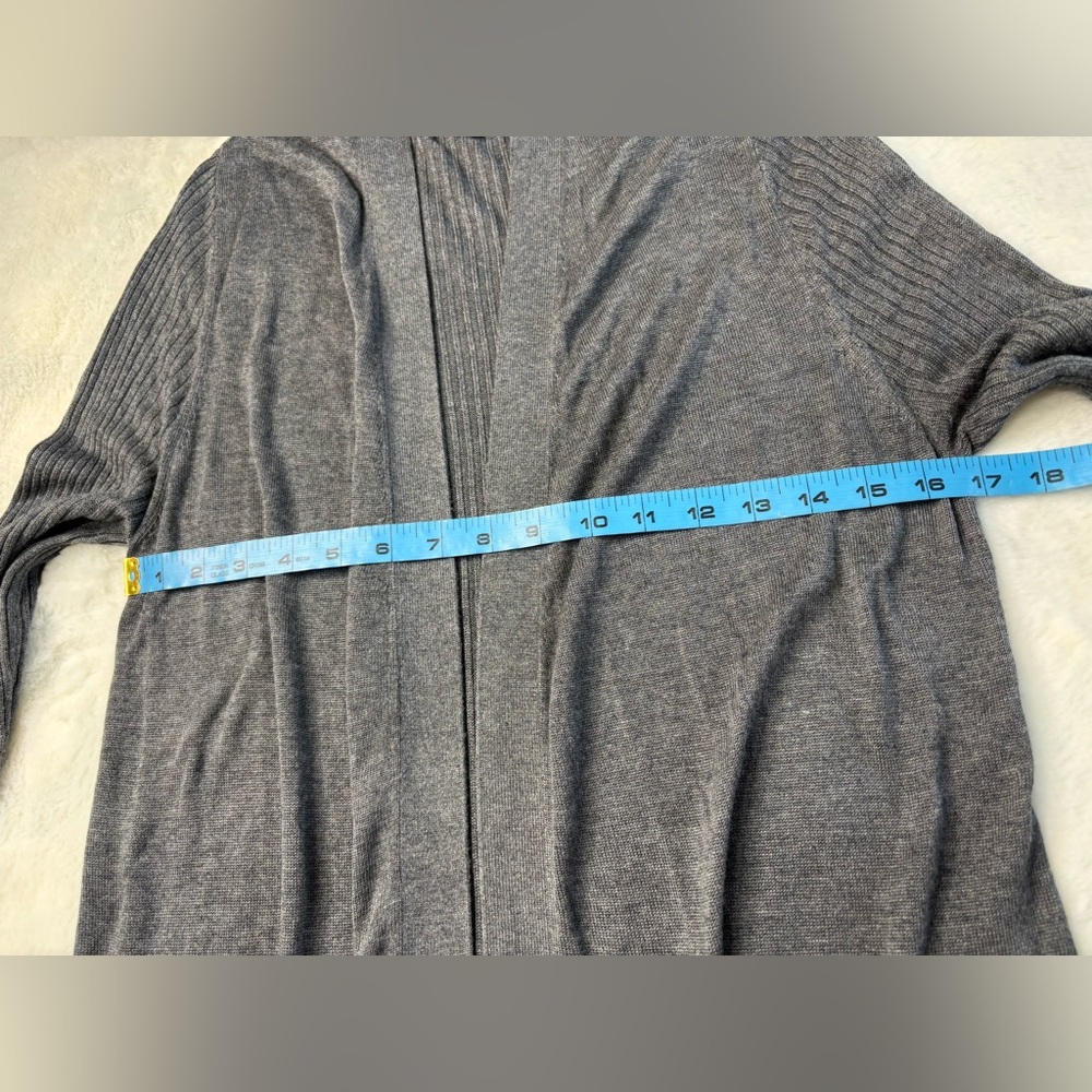 INC International Concepts Gray Ribbed Duster Cardigan Large - Picture 8 of 12